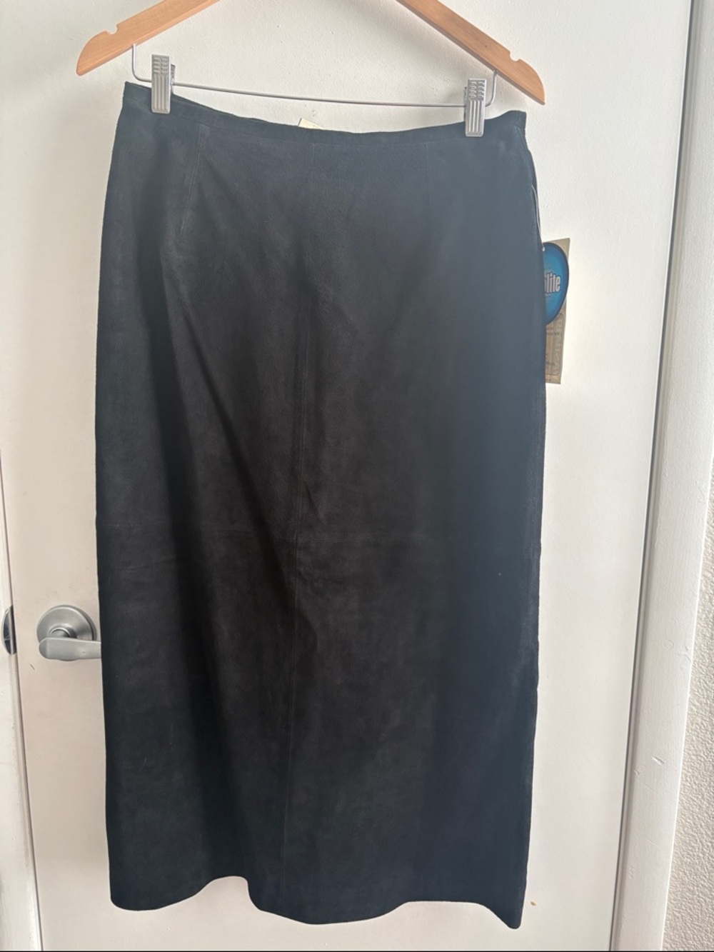 NWT St. John's Bay Black Suede Midi A-Line Boho Western Skirt SZ 12P